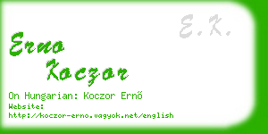 erno koczor business card